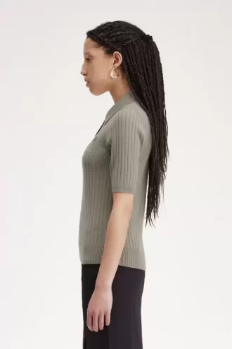Camisa de punto para mujer con detalle de pointelle
