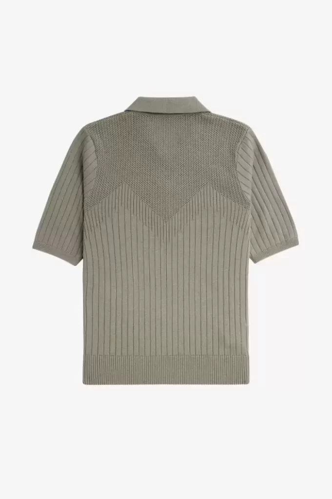 Camisa de punto para mujer con detalle de pointelle Camisa de punto para mujer con detalle de pointelle