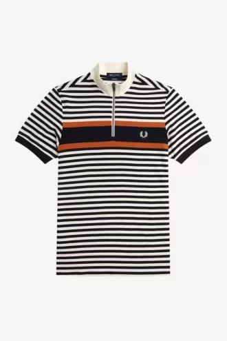 Camisa de rayas con cuello alzado para hombre
