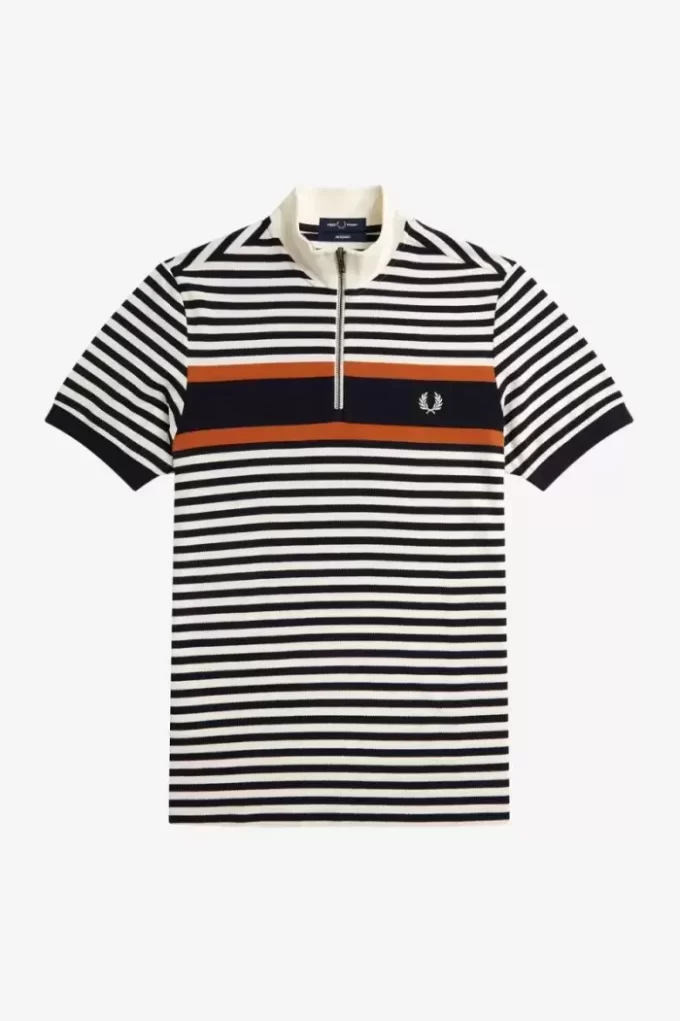 Camisa de rayas con cuello alzado para hombre