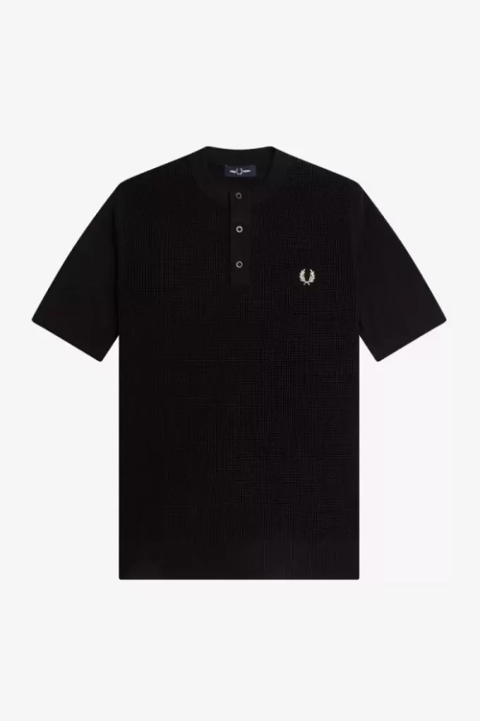 Camisa Henley con punto gofre para hombre