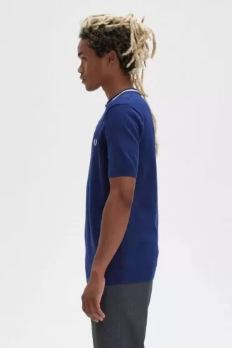 Camisa Henley de punto trenzado para hombre Camisa Henley de punto trenzado para hombre