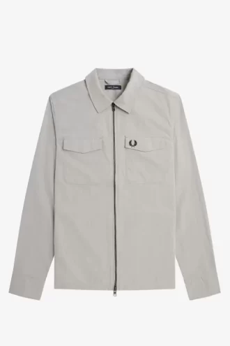 Camisa texturizada con cremallera para hombre