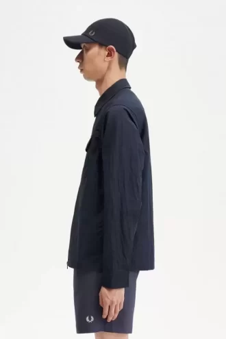 Camisa texturizada con cremallera para hombre