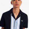 Camisas de bolos con paneles de rayas Camisas de bolos con paneles de rayas