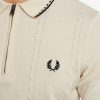 Camisas de punto con cuello con cremallera y detalle de cable