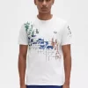 Camiseta con estampado de cuadrícula para hombre