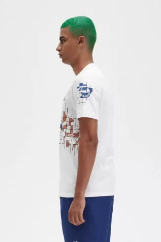 Camiseta con estampado de cuadrícula para hombre