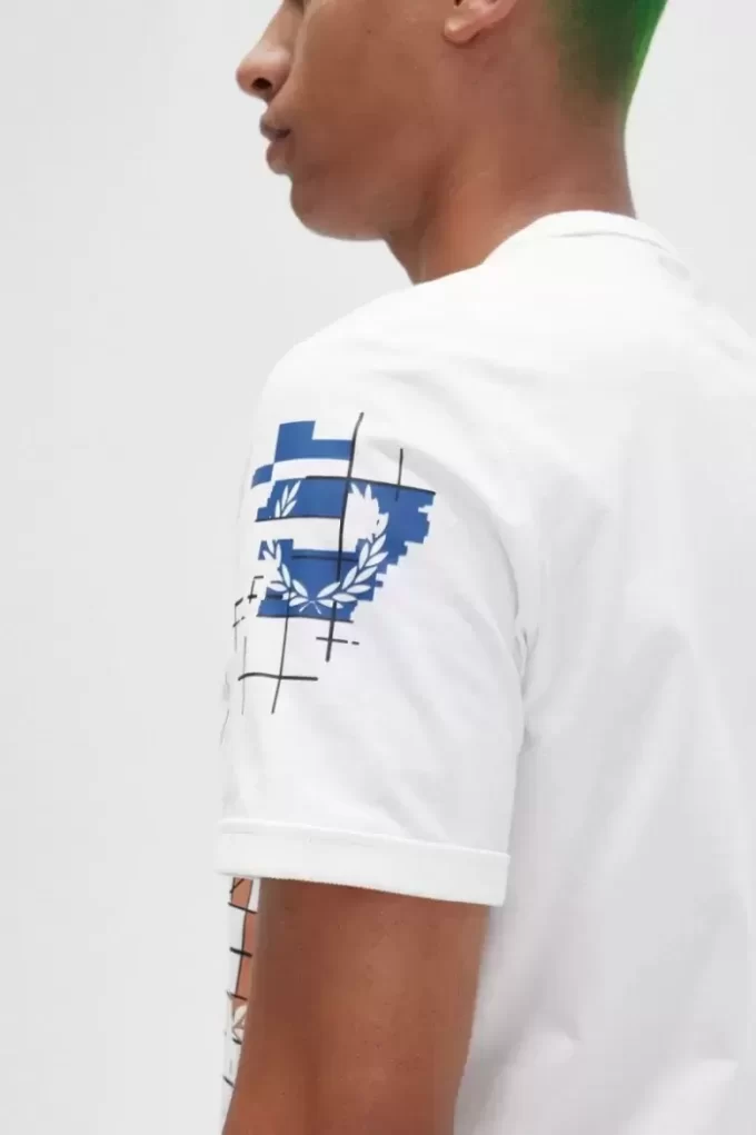 Camiseta con estampado de cuadrícula para hombre