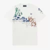 Camiseta con estampado de cuadrícula para hombre