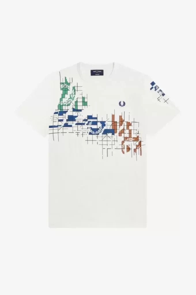 Camiseta con estampado de cuadrícula para hombre