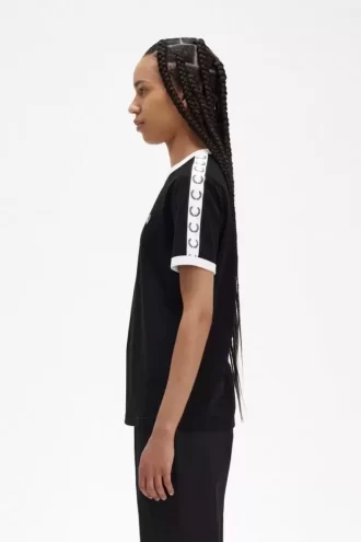 Camiseta con ribetes encintados para mujer