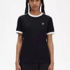 Camiseta con ribetes encintados para mujer