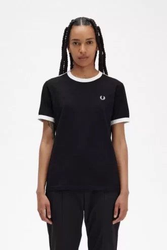 Camiseta con ribetes encintados para mujer