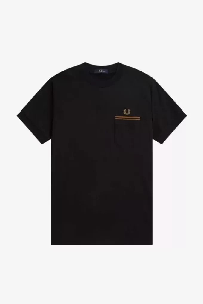 Camiseta de hombre con bolsillo con ribete doble