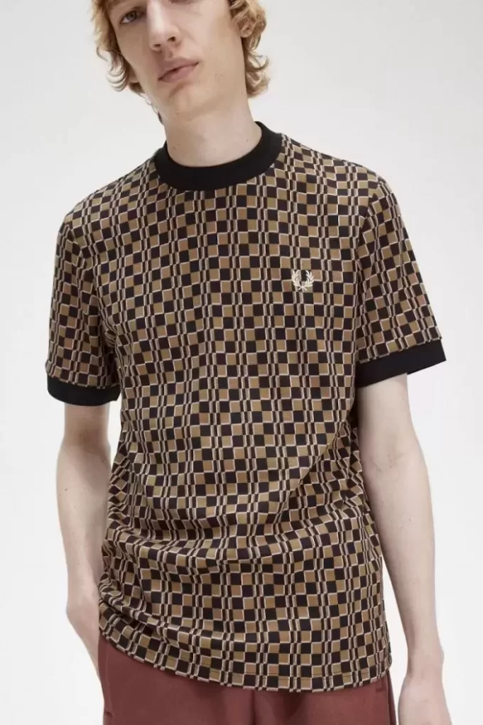 Camiseta de hombre con cuadros de Glitch