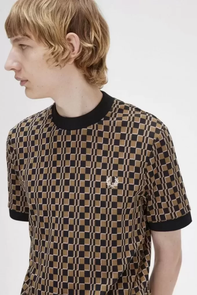 Camiseta de hombre con cuadros de Glitch