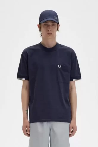Camiseta de hombre con mangas con ribetes