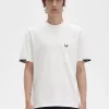 Camiseta de hombre con mangas con ribetes