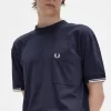 Camiseta de hombre con mangas con ribetes