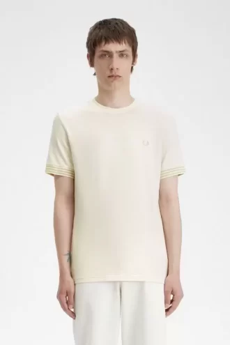 Camiseta de hombre con puños a rayas