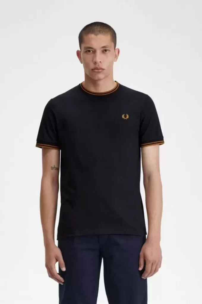 Camiseta de hombre con ribete doble