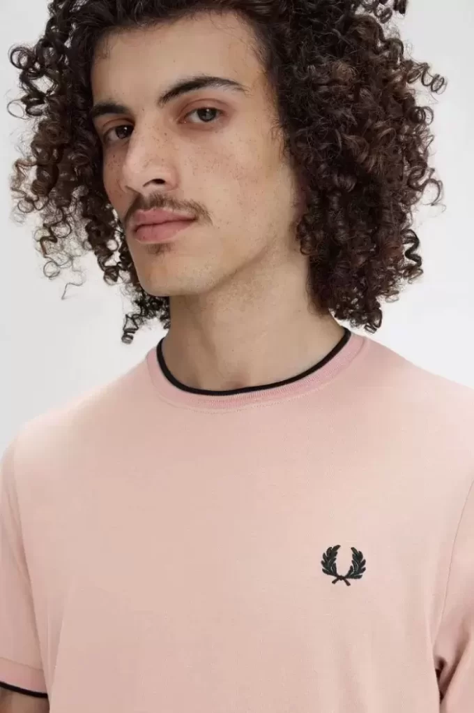 Camiseta de hombre con ribete doble