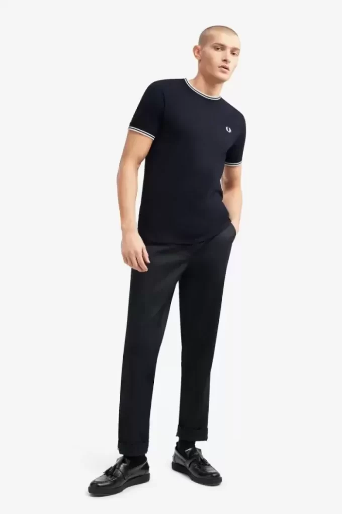 Camiseta de hombre con ribete doble