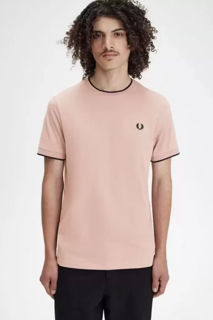 Camiseta de hombre con ribete doble