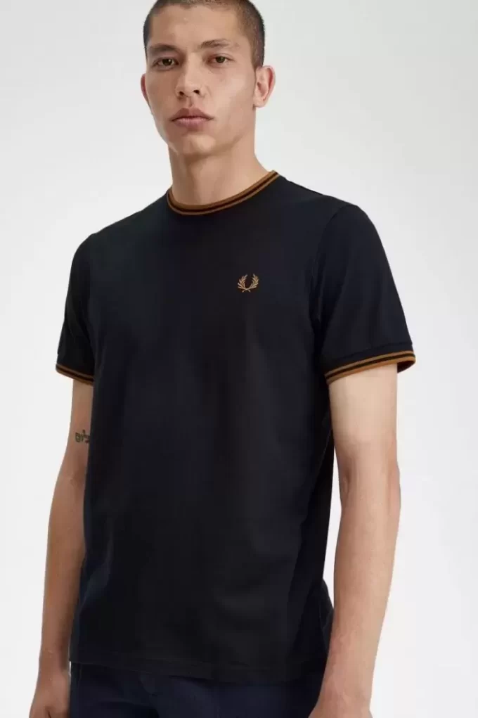Camiseta de hombre con ribete doble