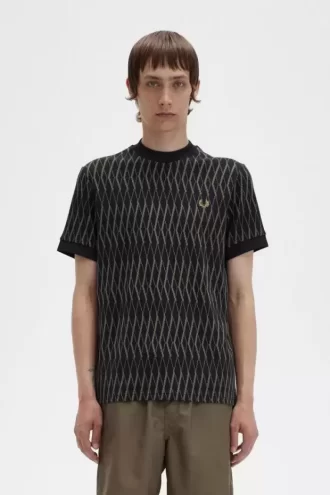 Camiseta de jacquard con rombos para hombre Camiseta de jacquard con rombos para hombre