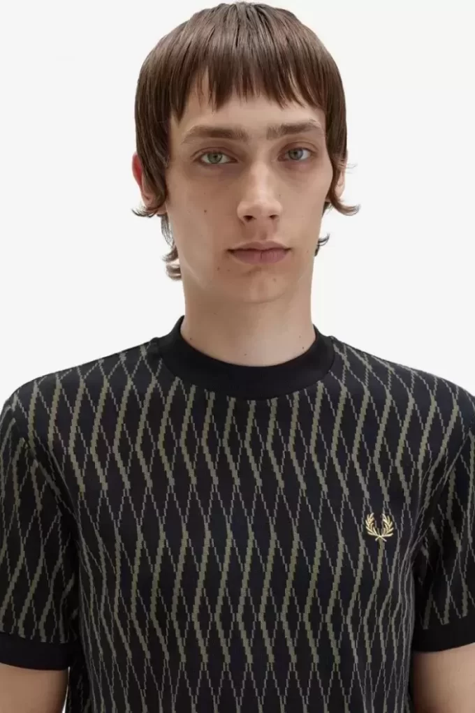 Camiseta de jacquard con rombos para hombre