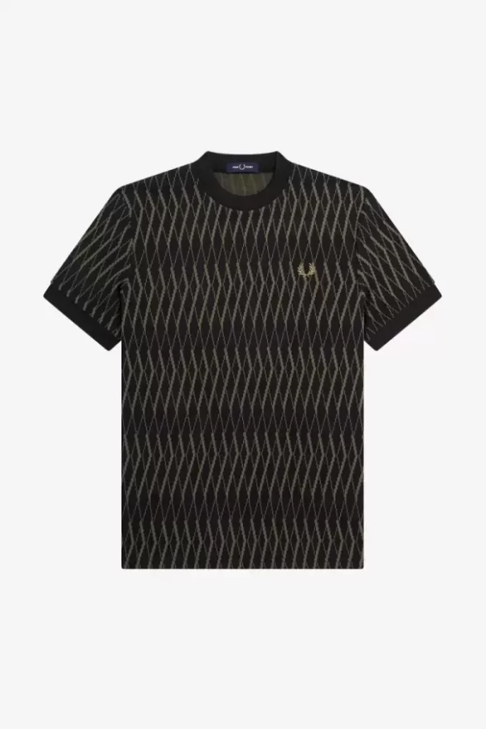 Camiseta de jacquard con rombos para hombre