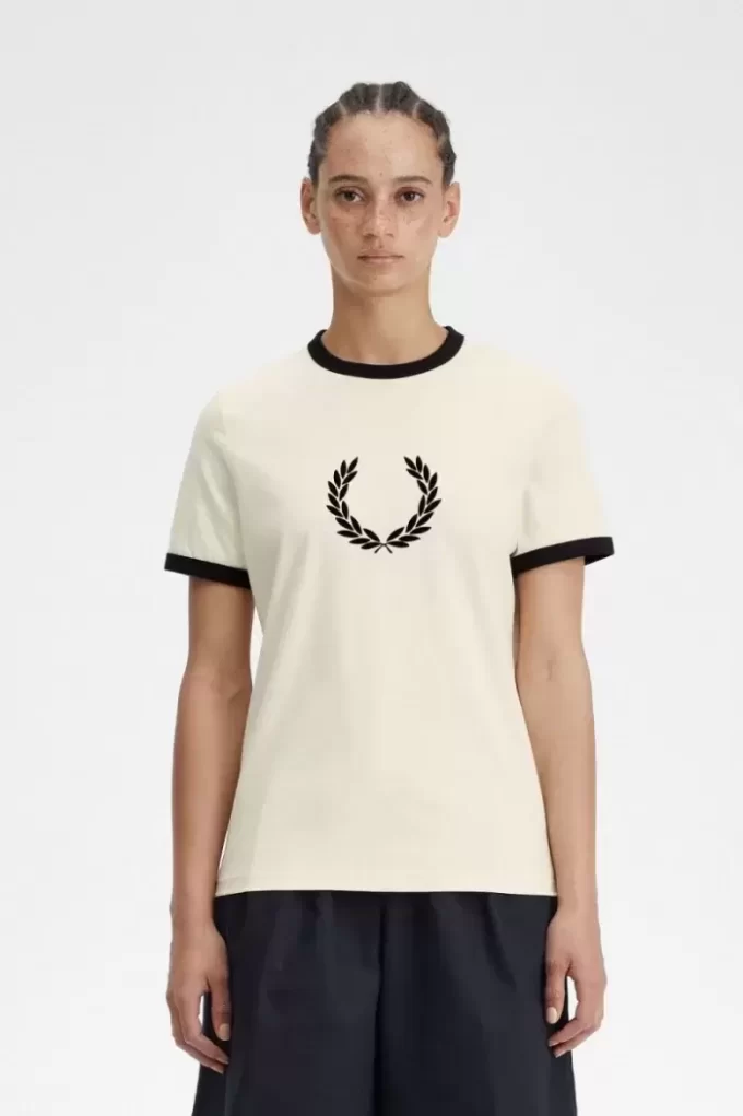 Camiseta de mujer con corona de laurel flocada