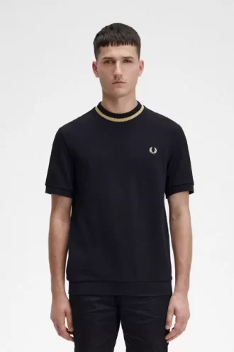 Camiseta de piqué con cuello redondo para hombre