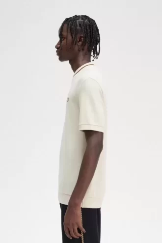 Camiseta de piqué con cuello redondo para hombre