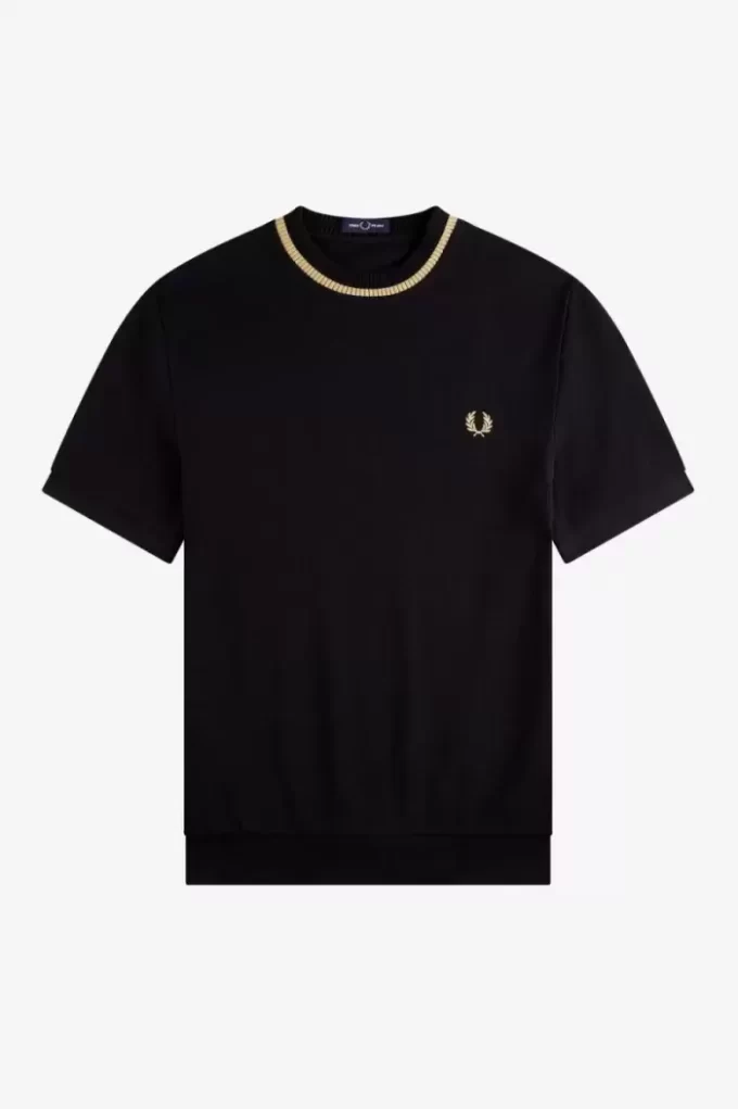Camiseta de piqué con cuello redondo para hombre
