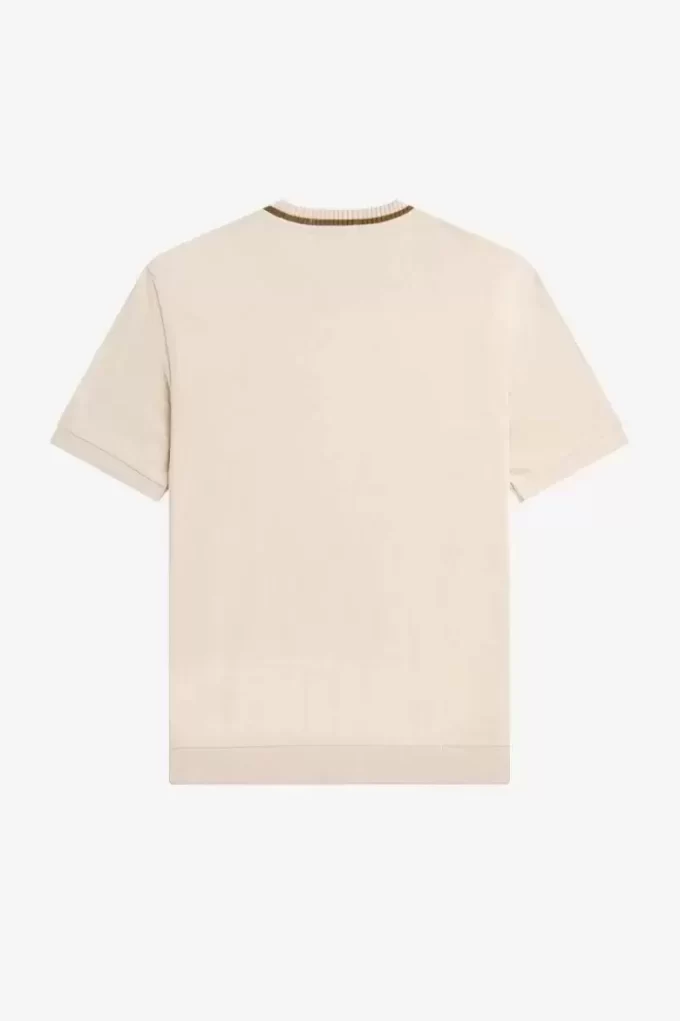 Camiseta de piqué con cuello redondo para hombre