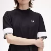 Camiseta de piqué con puños con ribete para mujer