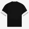Camiseta de piqué con puños con ribete para mujer