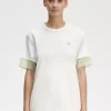 Camiseta de piqué con ribete transparente para mujer