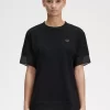 Camiseta de piqué con ribete transparente para mujer