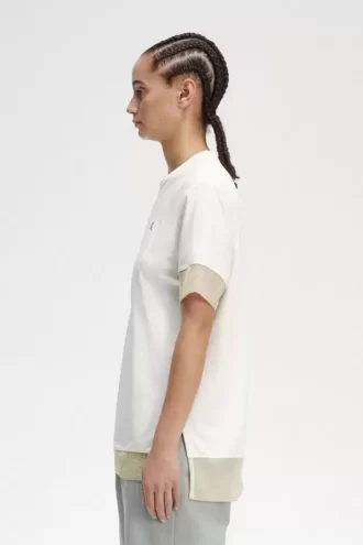 Camiseta de piqué con ribete transparente para mujer