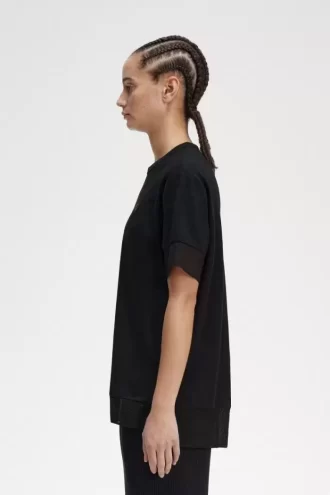 Camiseta de piqué con ribete transparente para mujer