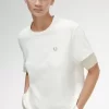 Camiseta de piqué con ribete transparente para mujer