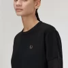 Camiseta de piqué con ribete transparente para mujer