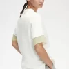 Camiseta de piqué con ribete transparente para mujer
