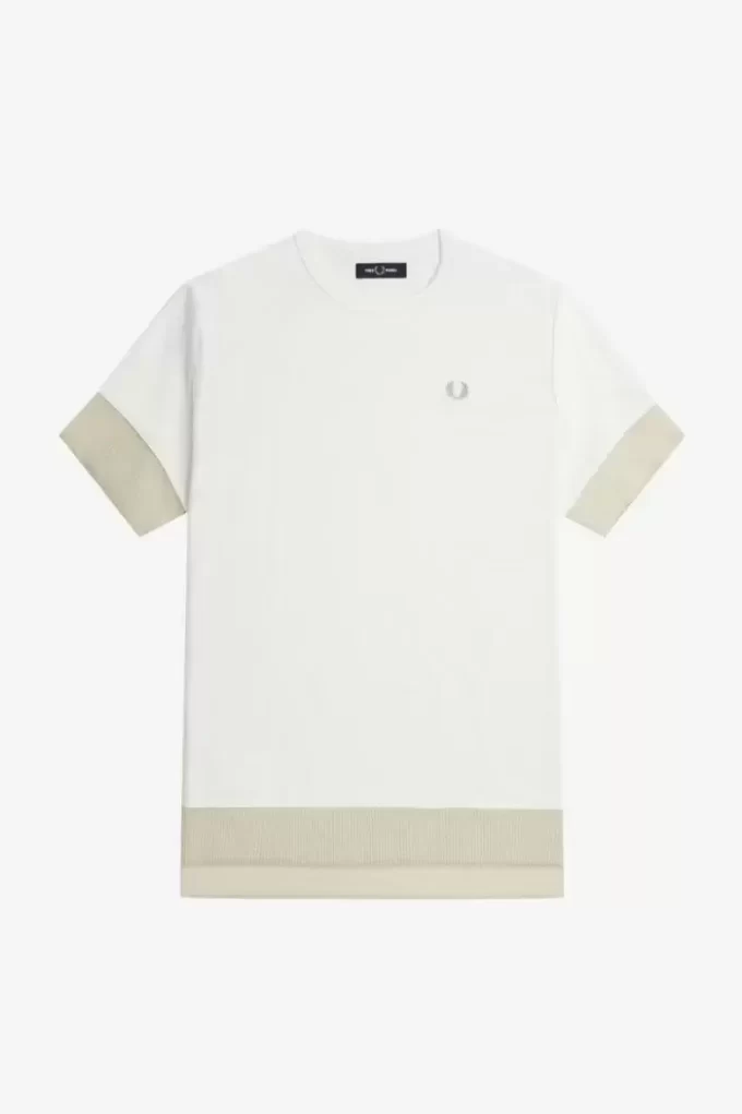 Camiseta de piqué con ribete transparente para mujer