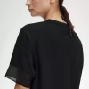 Camiseta de piqué con ribete transparente para mujer