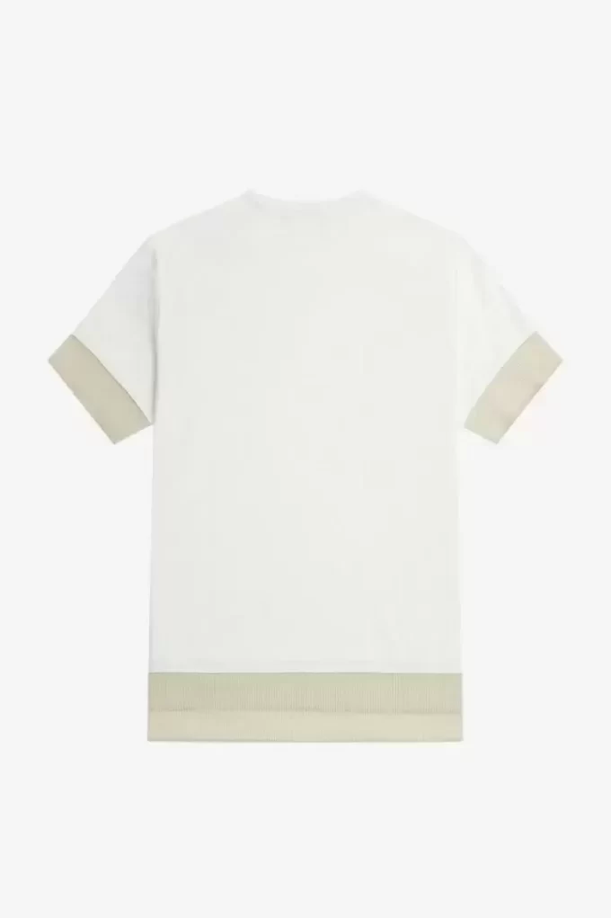 Camiseta de piqué con ribete transparente para mujer